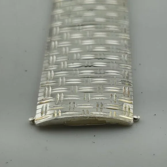 Sterling Silver Bracelet Flexible Diamond Cut Omega 7.5 JTV 925 Italy LIRM